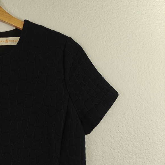 Tory Burch Navy/Black Quilted Jacquard Flounce Mini Dress Size XS/TP - Picture 11 of 16